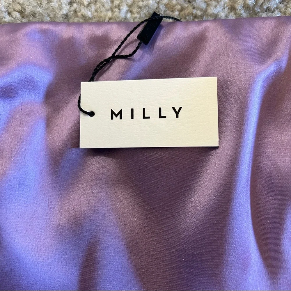 NWT MILLY Riva Hammered Satin Strapless Dress - Picture 10 of 10